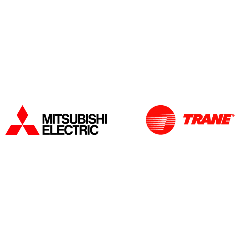 Mitsubishi Electric and TRANE logos